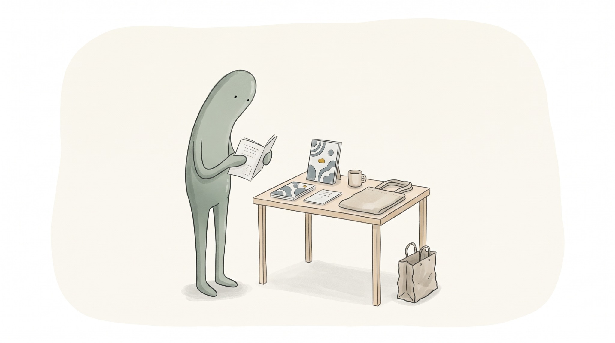 El personaje del canal leyendo junto a objetos de La Psicología Invisible